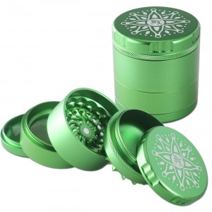 BLACK LEAF CNC-Blumen-Grinder Ø 62 mm 5-teilig grün