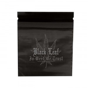 Black Leaf Zip-Beutel 'In Weed We Trust' 60 x 80 mm
