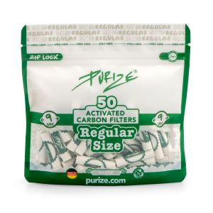 50 PURIZE REGULAR Size Aktivkohle Filter weiß 9 mm