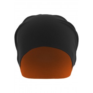 MasterDis Jersey Beanie reversible schwarz/neonorange