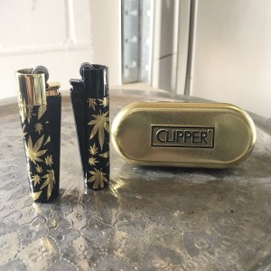 CLIPPER Feuerzeug Metal Flint (LEAVES GOLD)