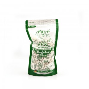 250 PURIZE REGULAR Size Aktivkohle Filter Weiß 9 mm