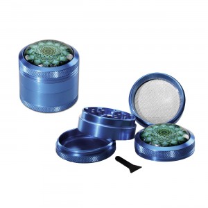 'Black Leaf' 'Mandala' Alu-Grinder 4-tlg. blau