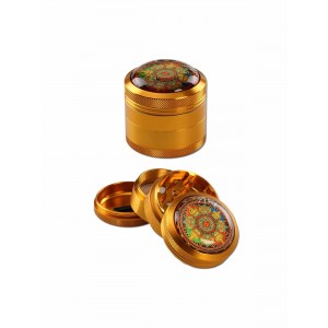 'Black Leaf' 'Mandala' Alu-Grinder 4-tlg. amber