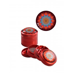 'Black Leaf' 'Mandala' Alu-Grinder 4-tlg. rot