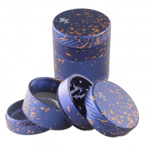 BLACK LEAF Alu Grinder CROWN Ø 50 mm 4-teilig Blau