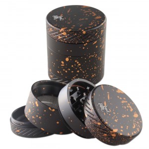 BLACK LEAF Alu Grinder CROWN Ø 50 mm 4-teilig Schwarz
