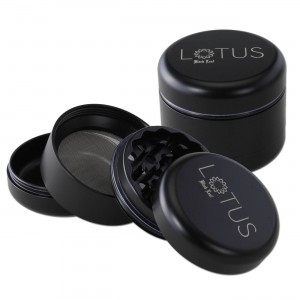 BLACK LEAF Lotus Grinder Ø 55 mm 4-teilig Schwarz