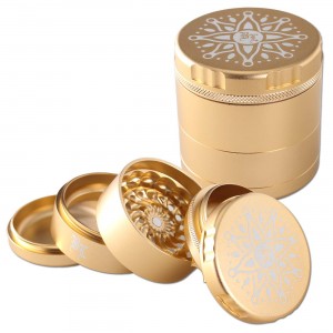 BLACK LEAF CNC-Blumen-Grinder Ø 62 mm 5-teilig gold