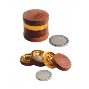 'Black Leaf' Alu-/Holzgrinder 4-tlg. braun-bronze