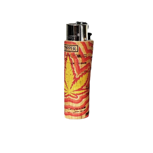 Clipper Feuerzeug Cork Cover Leaves #2 rot/orange (Handgenäht)