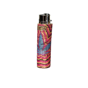 Clipper Feuerzeug Cork Cover Leaves #2 lila/pink (Handgenäht)