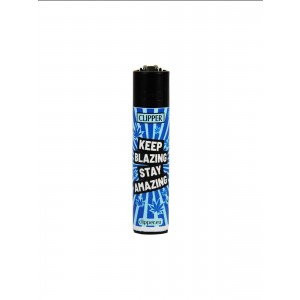 CLIPPER Feuerzeug Keep Blazing Stay Amazing blau