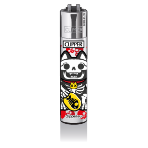 CLIPPER Feuerzeug Maneki Neko - Skeleton