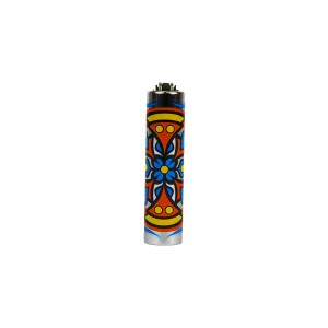 CLIPPER Feuerzeug Metal Cover Mandala blau-orange