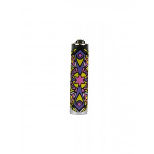 CLIPPER Feuerzeug Metal Cover Mandala gelb-lila