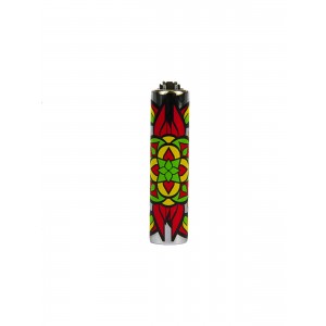 CLIPPER Feuerzeug Metal Cover Mandala rot-grün