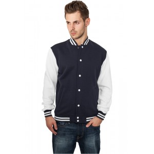 URBAN CLASSICS 2-tone College Sweatjacke navy-weiß