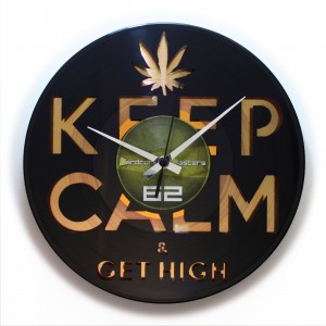 Wanduhr "Keep Calm & Get High Gold" (DISC'O'CLOCK)