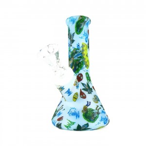 Mini Silikonbong Cartoons blau 13 cm