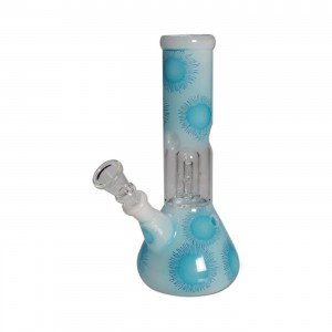 Black Leaf Glasbong mit Kuppelperkolator hellblau