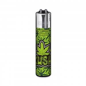 CLIPPER Feuerzeug Graffiti Leaves Plant Kush