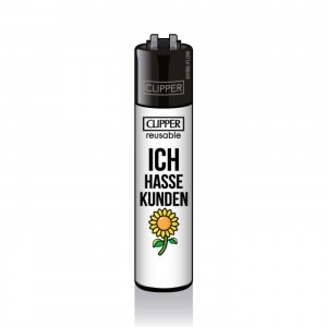 CLIPPER Feuerzeug Slogan #39 Ich hasse Kunden