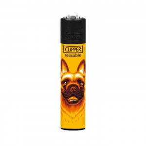 CLIPPER Feuerzeug Hunde gelb