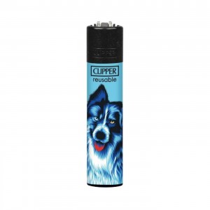 CLIPPER Feuerzeug Hunde blau