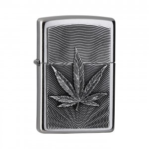 Zippo Feuerzeug Cannabis Leaf silber