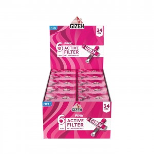 GIZEH Pink Active Filter 6 mm 10er Großpackung