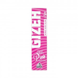 Gizeh Pink Extra Fine King Size Papers + Tips mit Magnet Heftchen einzeln