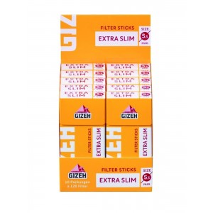 Gizeh Tip-Sticks Extra Slim Knickfilter 5,3 mm 10 x 126er Großpackung