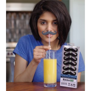 "Stache Straws" Schnurrbart Trinkhalme 6er Set (GAMA-GO)