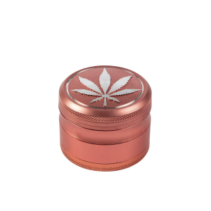 Heisenberg Grinder Metall Ø 62 mm, 4-teilig Hanfblatt rosegold