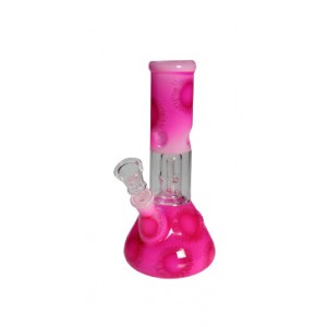 Black Leaf Glasbong mit Kuppelperkolator pink