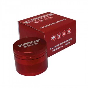 Elements Grinder Aluminium Ø 56 mm 4-teilig medium rot