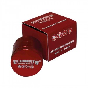 Elements Grinder Aluminium Ø 39 mm 4-teilig mini rot