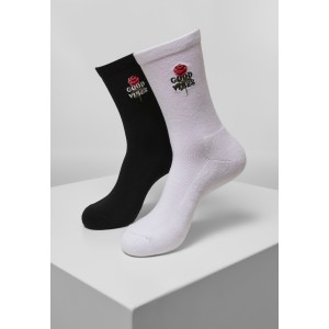 Good Vibes Socks 2-Pack schwarz weiß