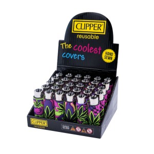 CLIPPER Feuerzeug Silikon Cover Neon Leaves