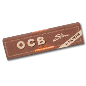 OCB unbleached Virgin King Size Slim Papers + Tips 32er Box