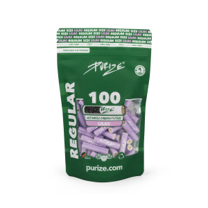 100 PURIZE REGULAR Size Aktivkohle Filter Flieder 9 mm