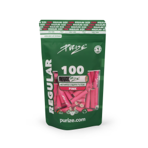 100 PURIZE REGULAR Size Aktivkohle Filter Pink 9 mm