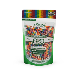 250 PURIZE XTRA Slim Size Aktivkohle Filter rainbow 6 mm