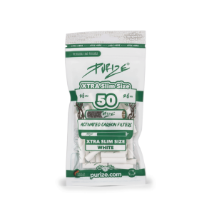 50 PURIZE XTRA Slim Size Aktivkohle Filter weiß 6 mm