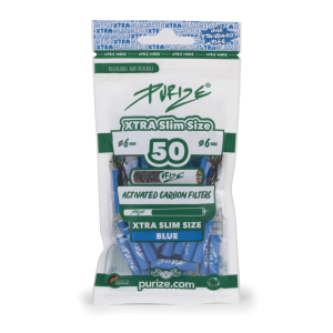 50 PURIZE XTRA Slim Size Aktivkohle Filter blau 6 mm