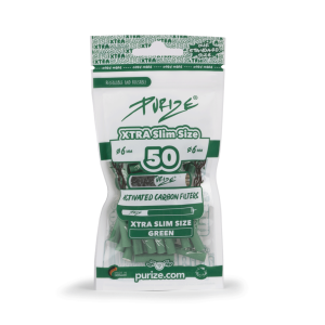 50 PURIZE XTRA Slim Size Aktivkohle Filter grün 6 mm