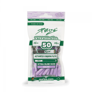 50 PURIZE XTRA Slim Size Aktivkohle Filter flieder 6 mm