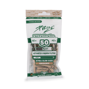 50 PURIZE XTRA Slim Size Aktivkohle Filter organic 6 mm
