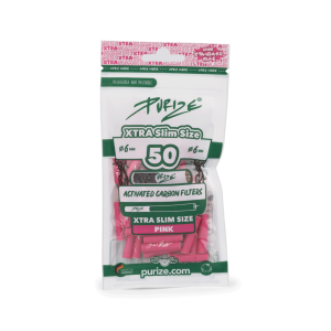 50 PURIZE XTRA Slim Size Aktivkohle Filter pink 6 mm
